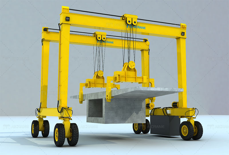 Rubber Tyre Gantry Crane for Lifting Concrete Beams